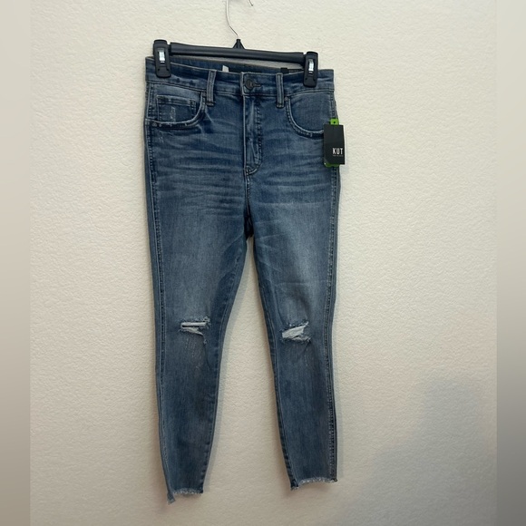 NWT KUT from the Kloth High-Rise Connie Fab Ab Crop Denim Size 0 - Picture 1 of 12